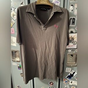 Marc By Marc Jacobs Charcoal Polo with Pink Accent